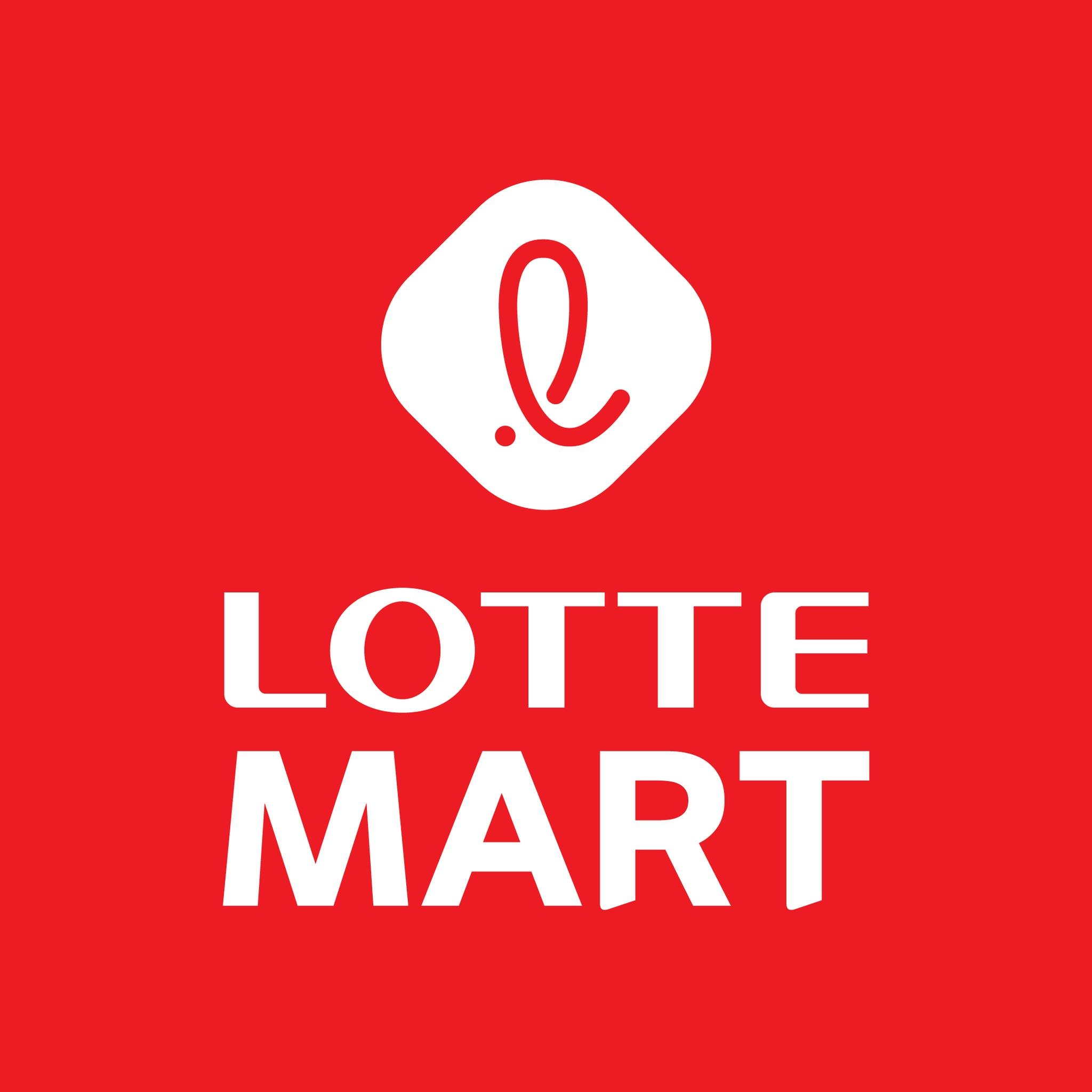 Logo Lotte Mart trắng chữ trên nền đỏ