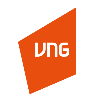 Logo VNG cam chữ trắng góc xiên